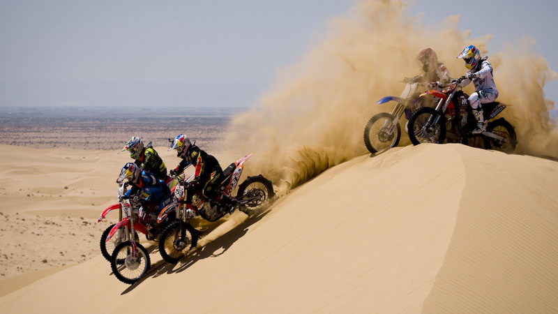 Red Bull FMX Team at Glamis sand dunes.